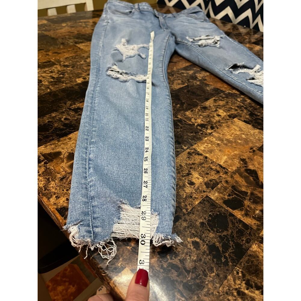 American Eagle Outfitters Blue Distressed Straight Leg Jeans - Picture 8 of 11